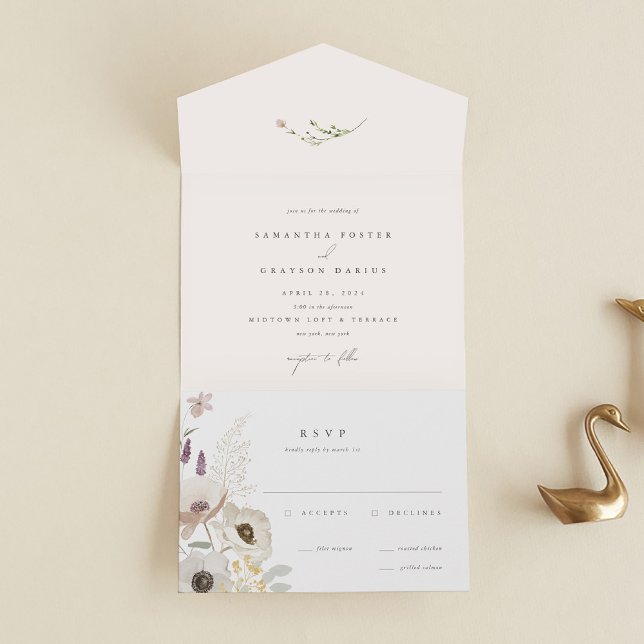 Invitación a la boda botánica todo en uno (Subido por el creador)
