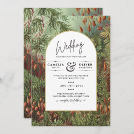 Invitación a la Boda Botánica Verde de Terracota V
