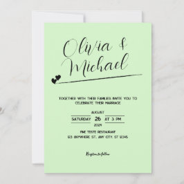 Invitación a la Boda Botánica Verde Pastel