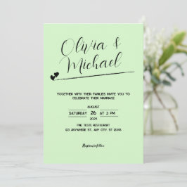 Invitación a la Boda Botánica Verde Pastel
