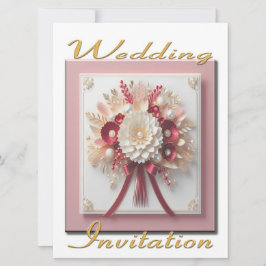 Invitación a la boda Bouquet rosa y dorado
