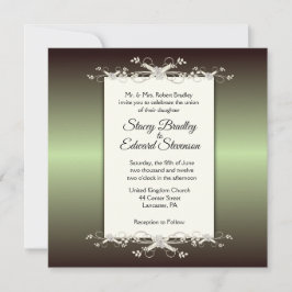 Invitación a la Boda Brillante de Elegancia Verde
