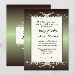 Invitación a la Boda Brillante de Elegancia Verde