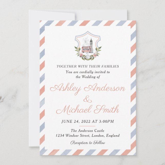Invitación a la boda británica del té (Anverso)