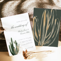 Invitación a la boda Cactus moderna