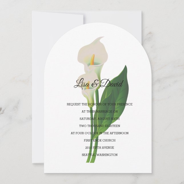 Invitación a la boda-Cala Lily (Anverso)