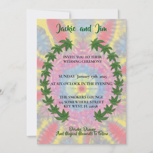 Invitación a la boda caliente de los fumadores (Anverso)