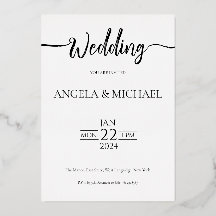 Invitación a la boda caligrafía elegante