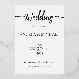 Invitación a la boda caligrafía elegante