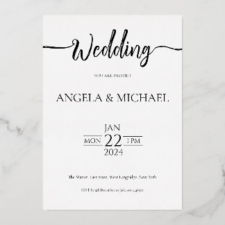 Invitación a la boda caligrafía elegante