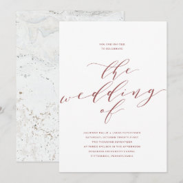 Invitación a la boda caligráfica | Burgundy Marsal