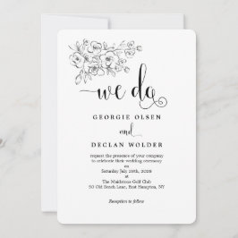 Invitación a la boda caligráfica con el Bouquet bl