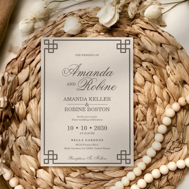 Invitación a la boda caligráfica minimalista (Subido por el creador)