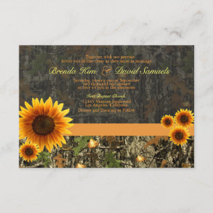 Invitación a la boda Camo Sunflower