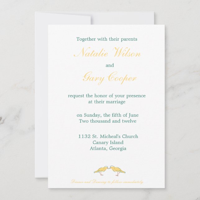 Invitación a la boda canaria (Anverso)