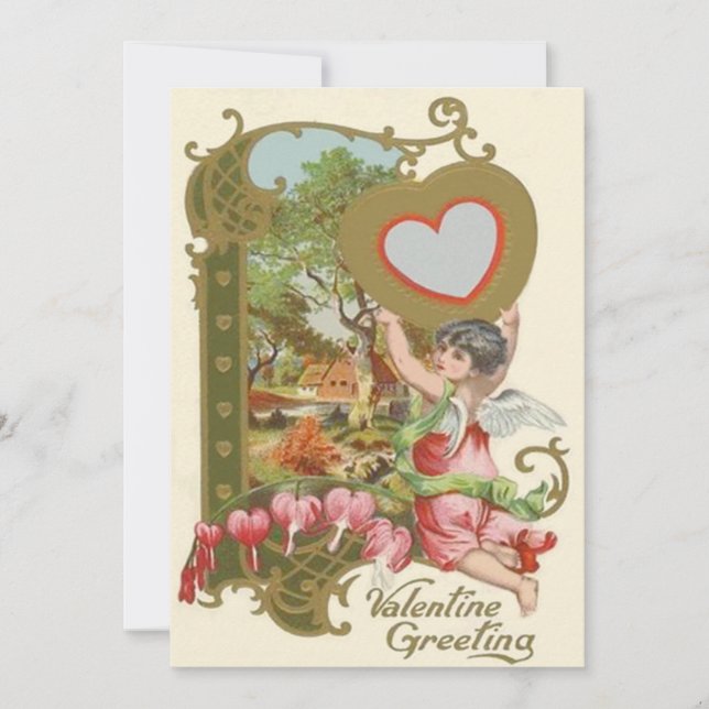 Invitación a la Boda Cardíaca Cupid Cherub Angel (Anverso)