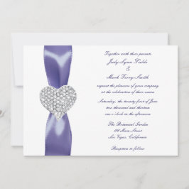 Invitación a la boda cardíaca de Diamante Azul Púr