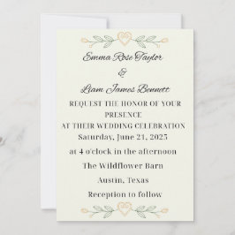 Invitación a la boda cardíaca de simplicidad