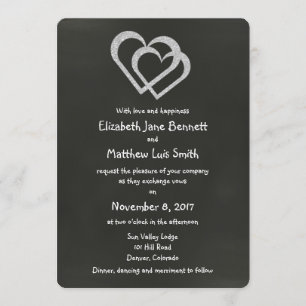 Invitación a la Boda Cardíaca en Chalkboard