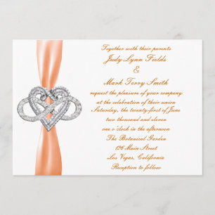 Invitación a la boda cardíaca infinita naranja