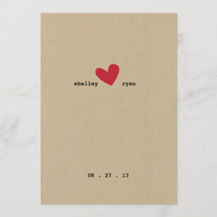 Invitación a la boda cardíaca simple
