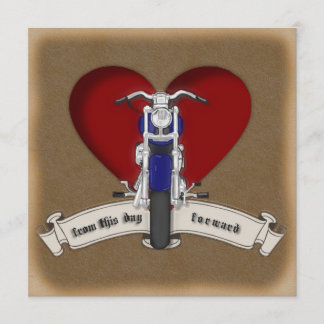 Invitación a la boda cardiaca y motocicleta estilo