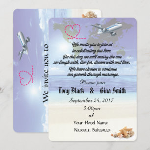 Invitación a la boda caribeña de destino