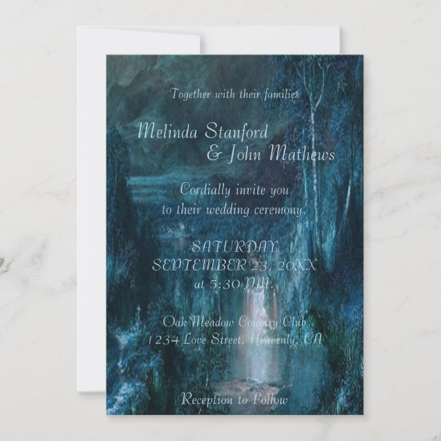 Invitación a la boda| Cascada de montaña (Anverso)