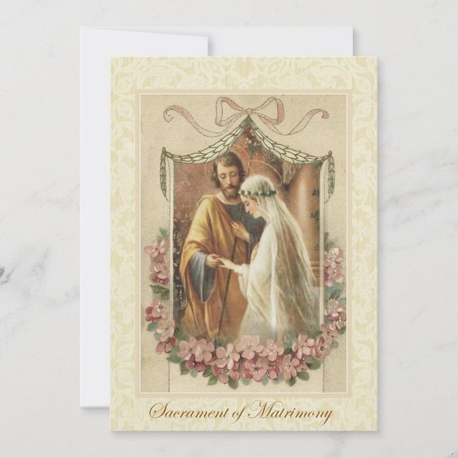 Invitación a la boda casera tradicional católica (Anverso)