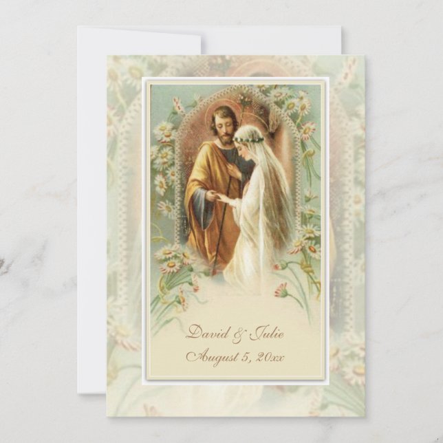 Invitación a la boda casera tradicional católica (Anverso)