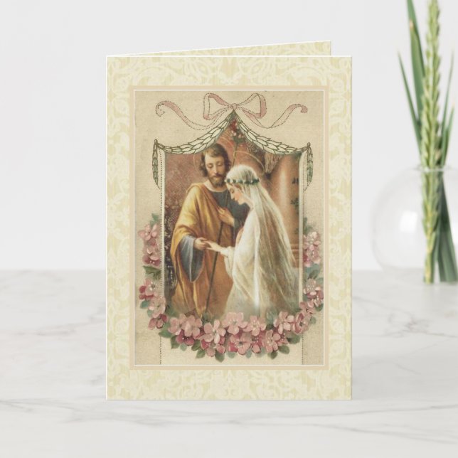 Invitación a la boda casera tradicional católica (Anverso)
