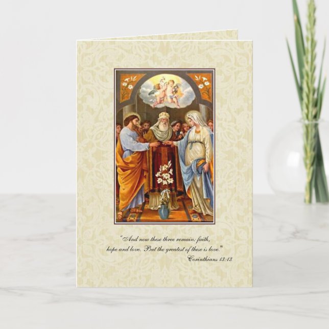 Invitación a la boda casera tradicional católica (Anverso)