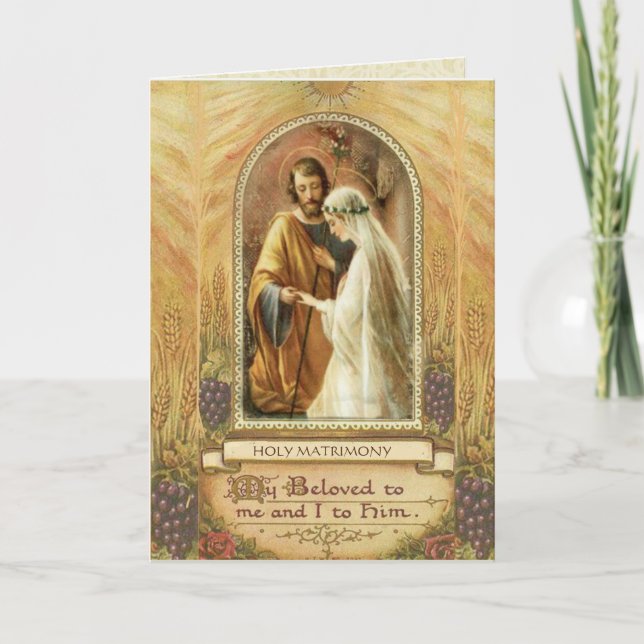 Invitación a la boda casera tradicional católica (Anverso)