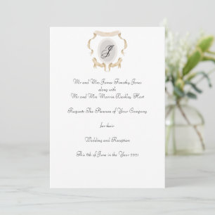 Invitación a la boda casual con el Escudo del logo