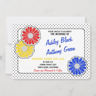 Invitación a la boda casual de dot de pop Art Dais