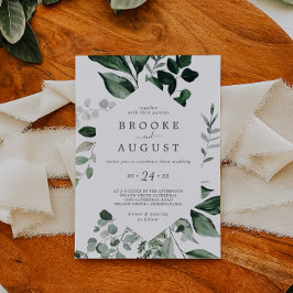 Invitación a la boda Casual de Emerald Greenery