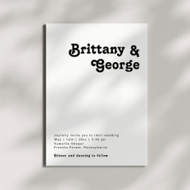 Invitación a la boda casual de fletamento retro mo