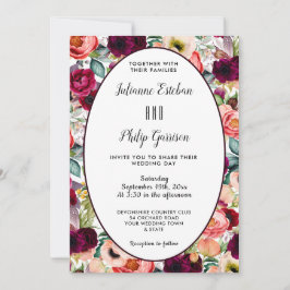 Invitación a la Boda Casual de Jardín Floral Román