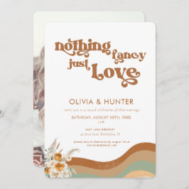Invitación a la boda casual de retro-foto bohemian