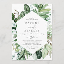 Invitación a la Boda Casual de Woodland Greenery