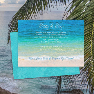 Invitación a la boda casual del océano azul