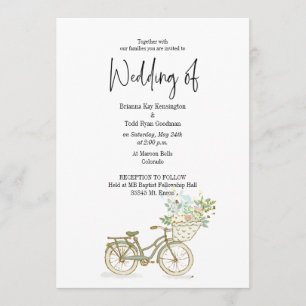 Invitación a la boda casual en bicicleta tándem si