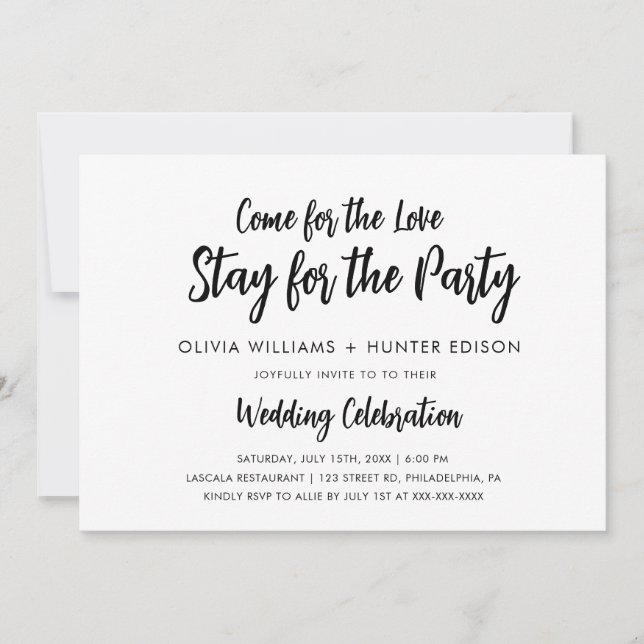 Invitación a la boda casual moderna (Anverso)