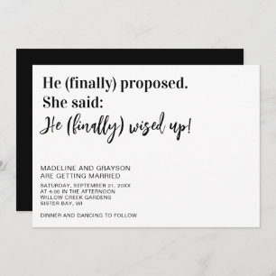 Invitación a la boda casual por fin divertida