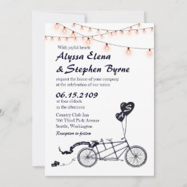 Invitación a la Boda Casual Romántica en Bicicleta
