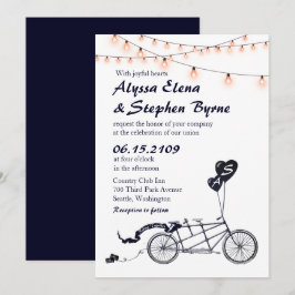 Invitación a la Boda Casual Romántica en Bicicleta