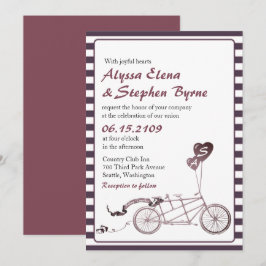 Invitación a la Boda Casual Romántica en Bicicleta