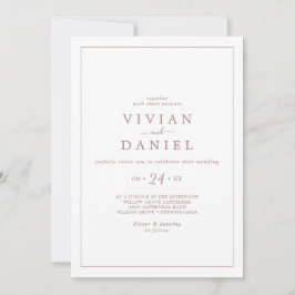 Invitación a la Boda Casual Rosa minimalista