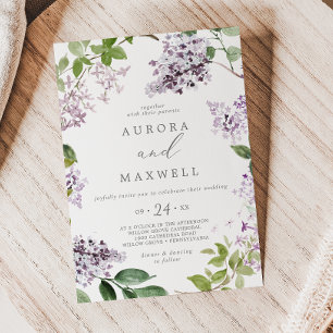 Invitación a la boda casual rústica de Lilac