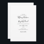 Invitación a la boda Casual simple y elegante<br><div class="desc">Esta sencilla y elegante invitación a la boda es perfecta para su moderno boda blanco y negro minimalista. El diseño presenta un tipo de letra contemporáneo mínimo acompañado de caligrafía formal. ¡Manténgalo como está,  o elige personalizarlo con tu propia obra de arte o fotos!</div>